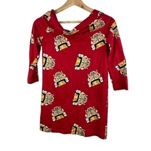 Shimmering Waltz Size 36 Red Cowl Neck Tunic Top